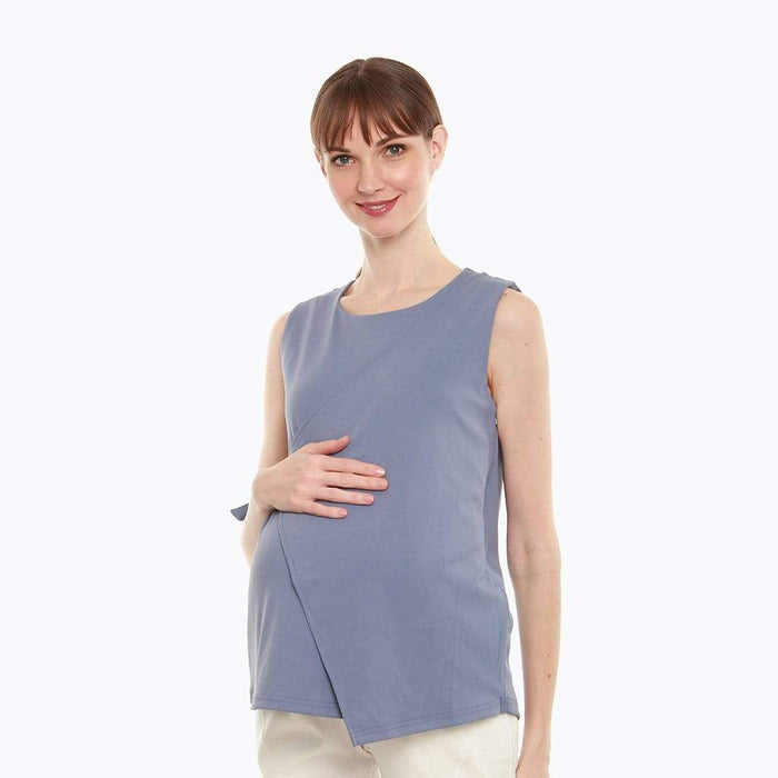 Cylia Nursing Top Pigeon Blue