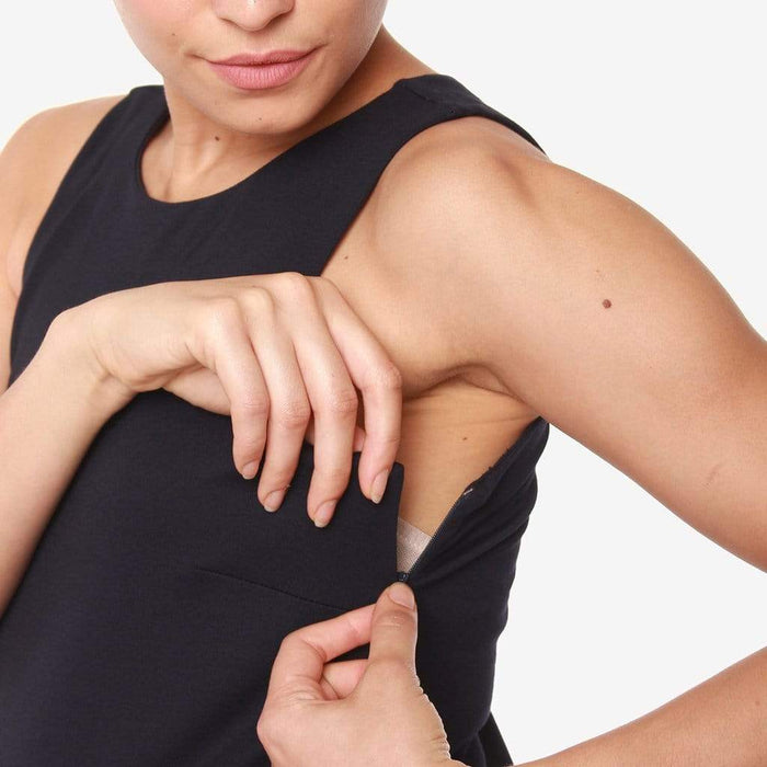 Cyra Flare Sleeveless Hem Maternity Dress Navy