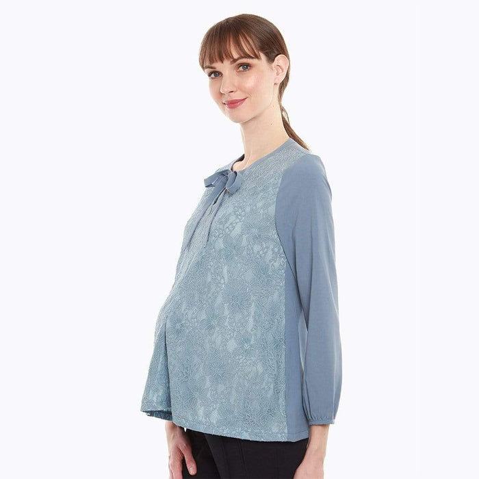 Cyra Nursing Top Pigeon Blue