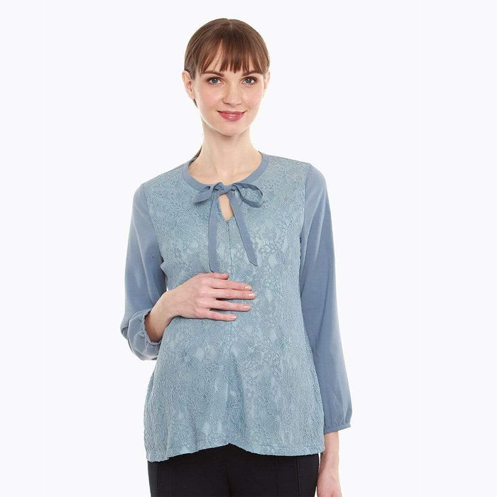 Cyra Nursing Top Pigeon Blue