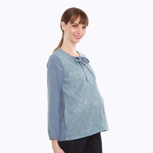 Cyra Nursing Top Pigeon Blue