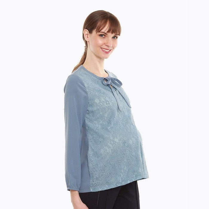 Cyra Nursing Top Pigeon Blue
