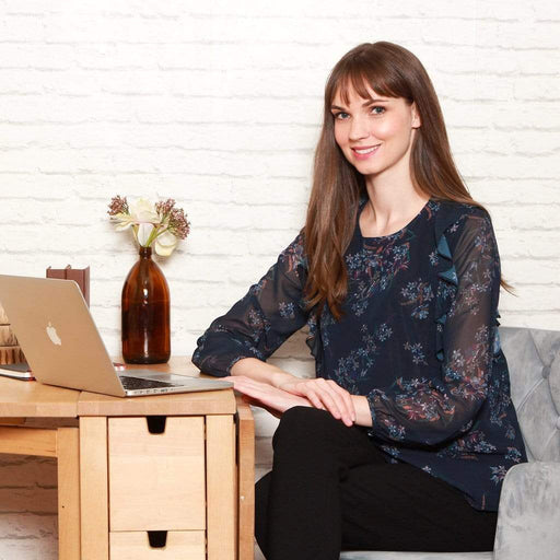 Dagan Long Sleeve Nursing Top Navy Print