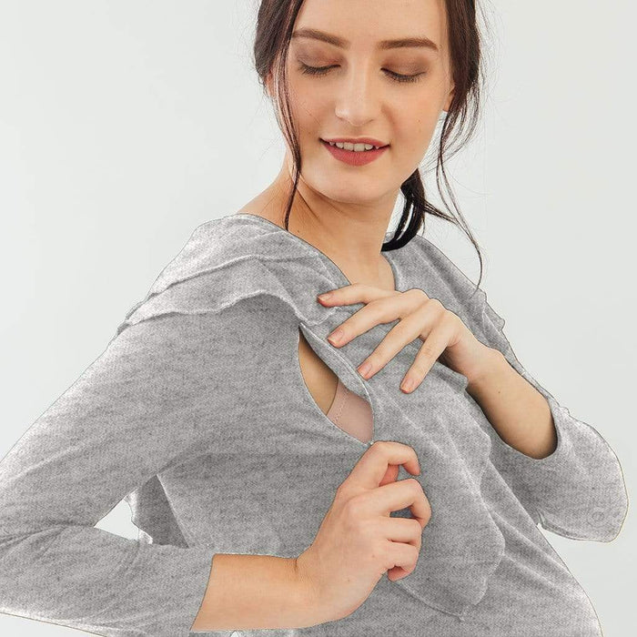 Dania Nursing Top Heather Grey