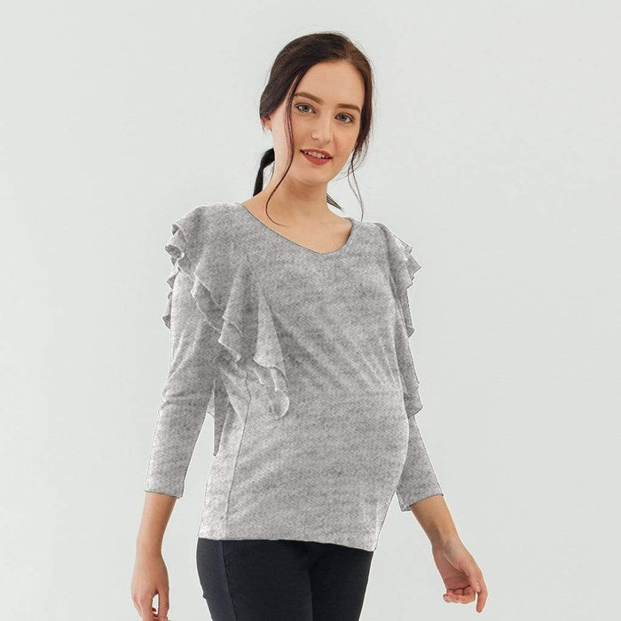 Dania Nursing Top Heather Grey