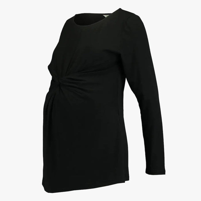 Darby Bamboo Cotton Long Sleeve Nursing Top Black