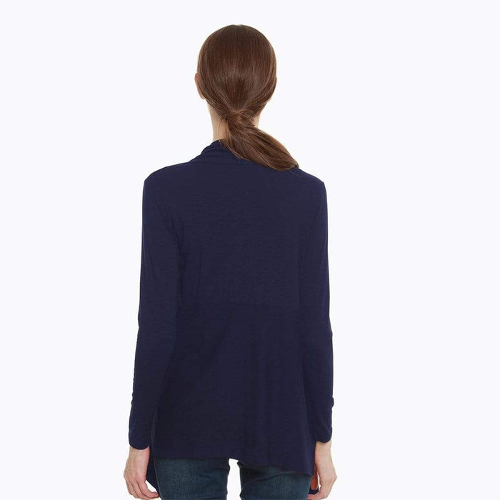 Darcy Bamboo Cotton Long Sleeve Cardigan Navy