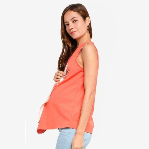 Deana Sleeveless Nursing Top Cantaloupe Print
