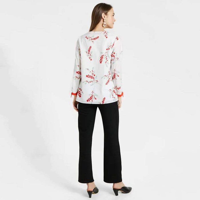 Deane Nursing Top White Floral