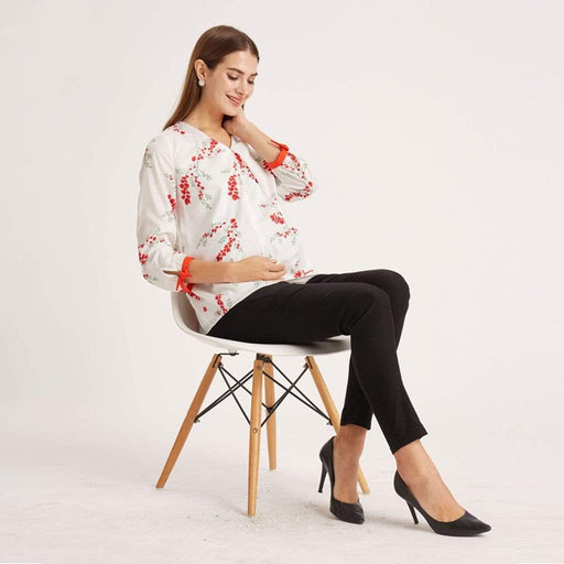 Deane Nursing Top White Floral