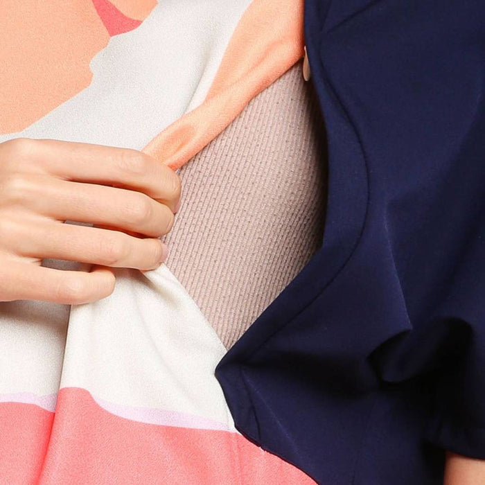 Deborah Short Sleeve Maternity Dress Cantaloupe Print