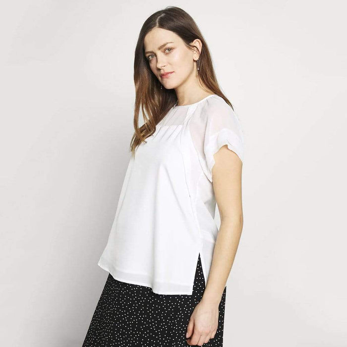 Debs Short Sleeve Nursing Top White