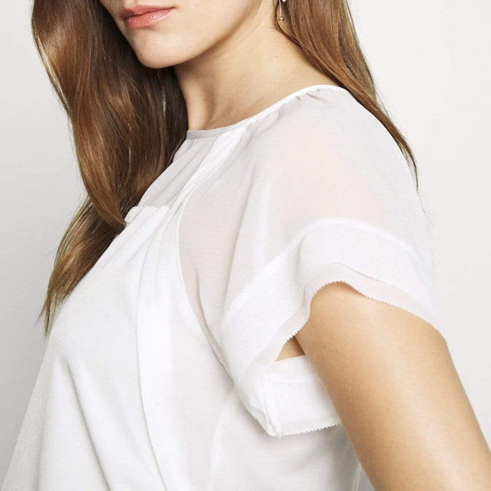 Debs Short Sleeve Nursing Top White