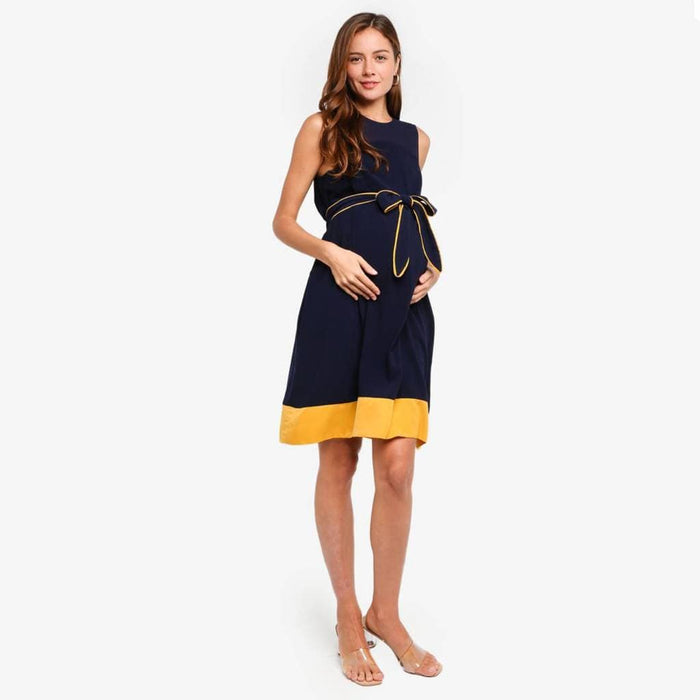 Delicia Sleeveless Nursing Dress Navy