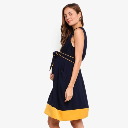 Delicia Sleeveless Nursing Dress Navy