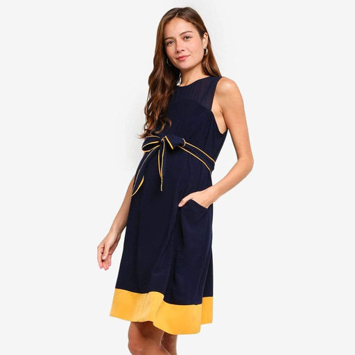 Delicia Sleeveless Nursing Dress Navy