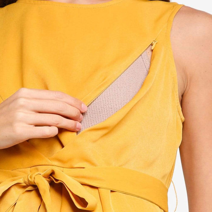 Delilah Sleeveless Nursing Dress Yellow
