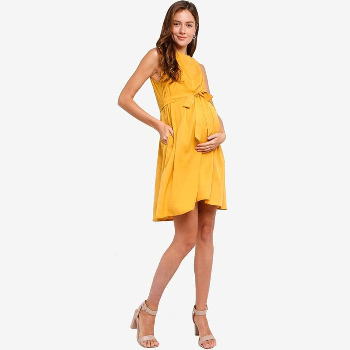 Delilah Sleeveless Nursing Dress Yellow
