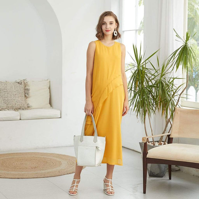 Delja Sleeveless Nursing Dress Yellow