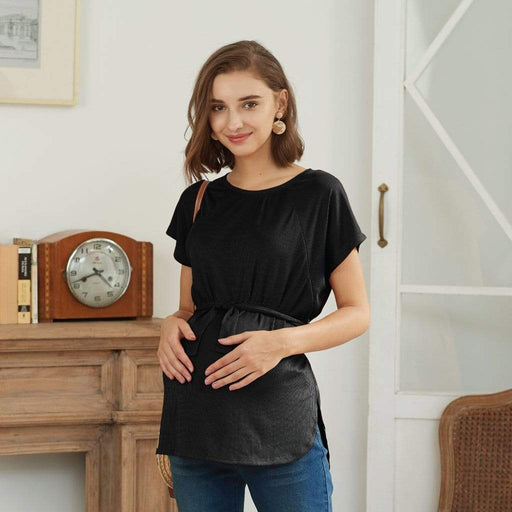 Derika Short Sleeve Nursing Top Black