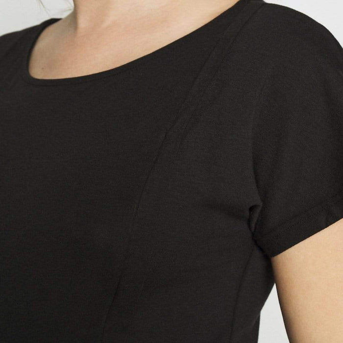 Dervla Bamboo Cotton Short Sleeve Nursing Top Black