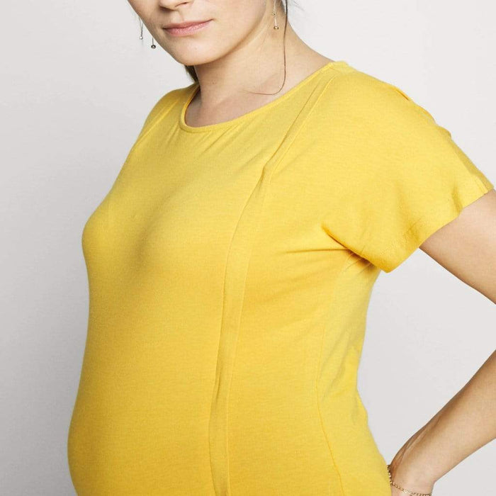 Dervla Bamboo Cotton Short Sleeve Nursing Top Marigold