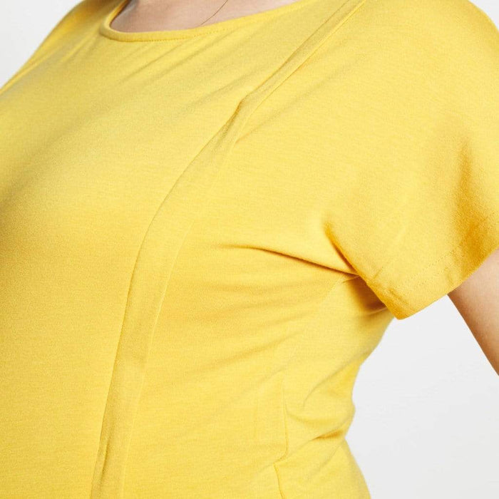 Dervla Bamboo Cotton Short Sleeve Nursing Top Marigold
