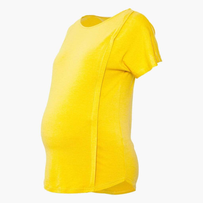 Dervla Bamboo Cotton Short Sleeve Nursing Top Marigold