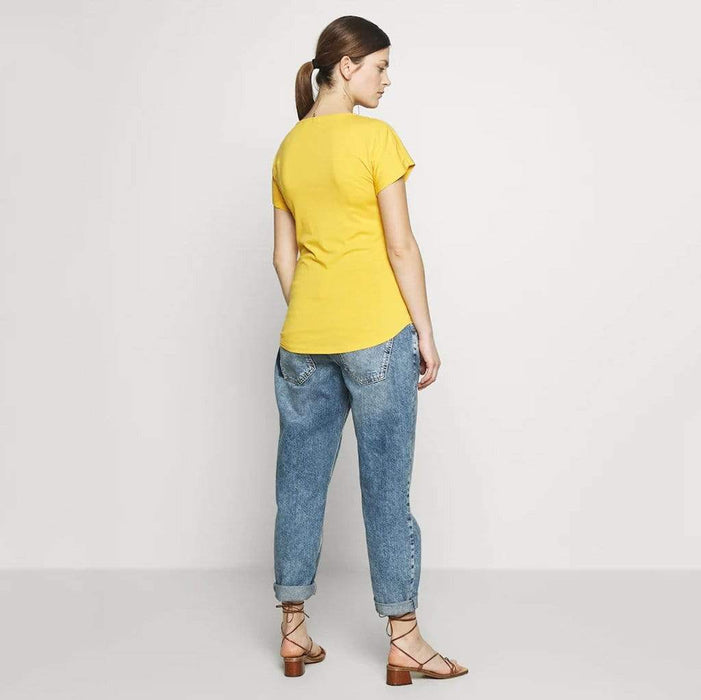 Dervla Bamboo Cotton Short Sleeve Nursing Top Marigold