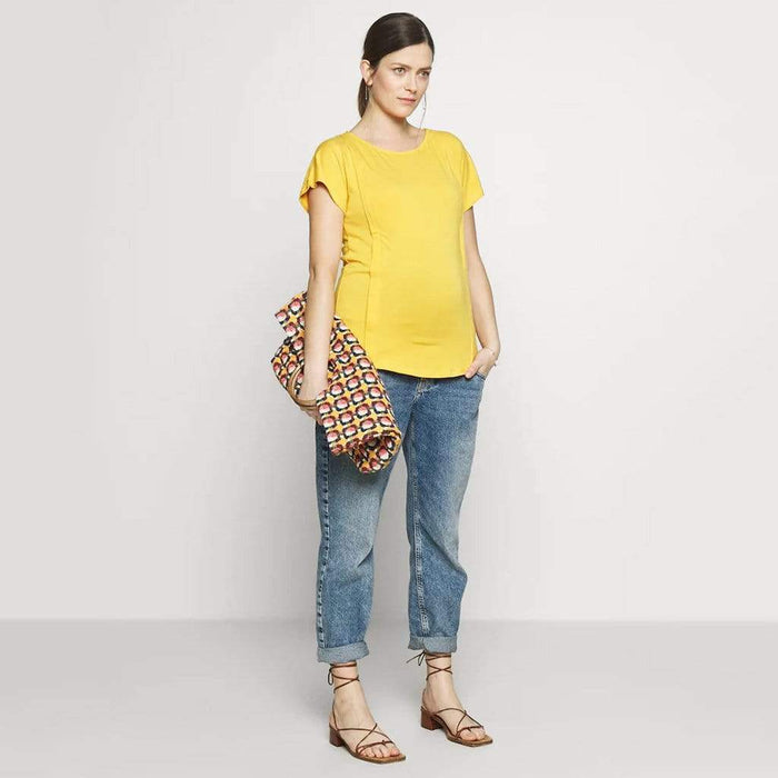 Dervla Bamboo Cotton Short Sleeve Nursing Top Marigold