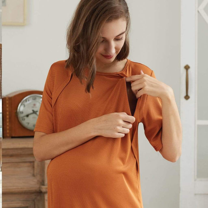 Destinee Short Sleeve Nursing Dress Marigold