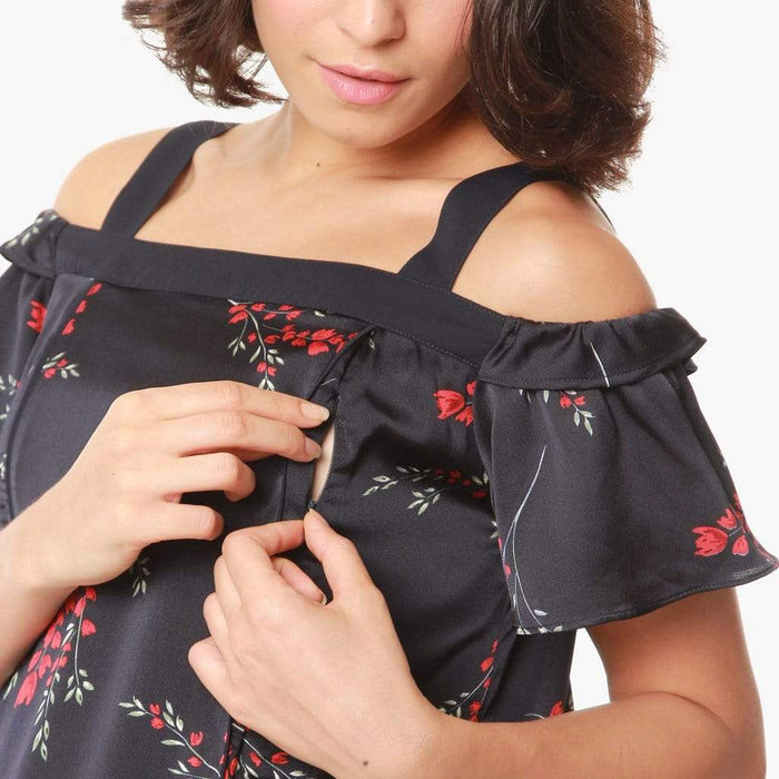 Dyna Maternity Dress Navy Floral