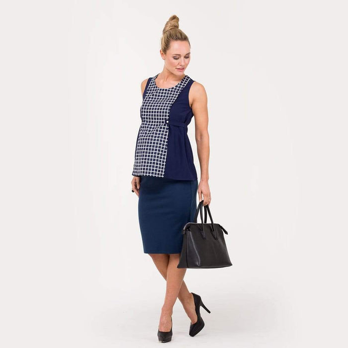 Eda Pencil Maternity Skirt Indigo