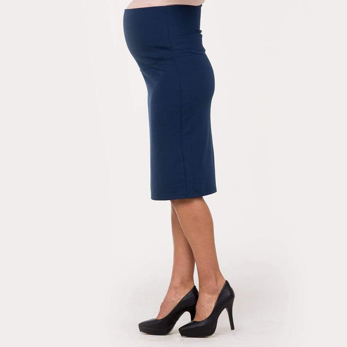Eda Pencil Maternity Skirt Indigo
