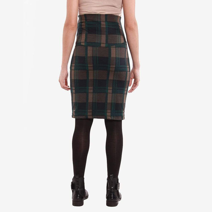 Eda Plaids Maternity Skirt Pencil  Navy