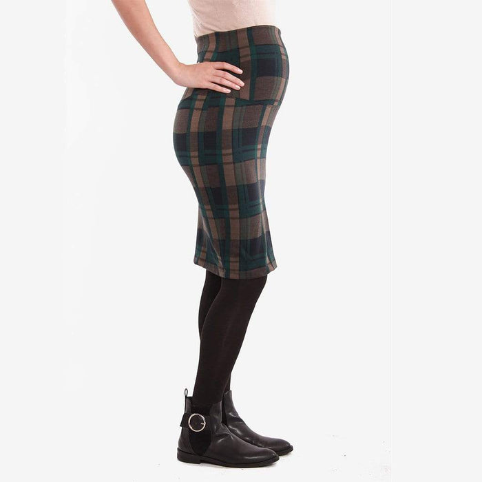 Eda Plaids Maternity Skirt Pencil  Navy