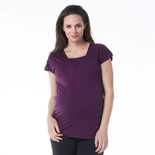 Beryl V-Neck Eggplant Top