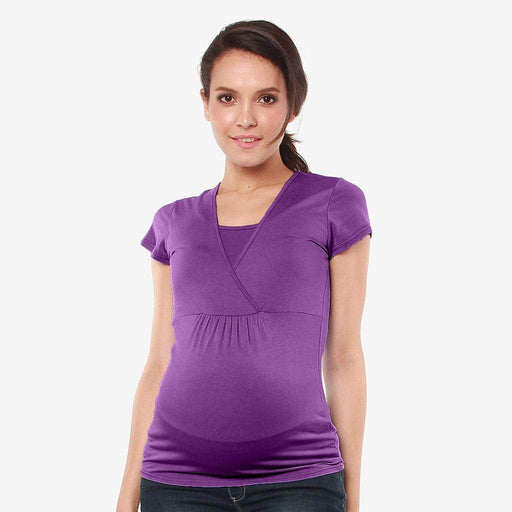 Adeline Nursing Top Eggplant