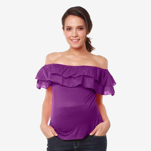 Off Shoulder Cacey Nursing Top Eggplant
