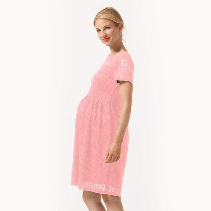 Eileen Full Lace Nursing Dress Coral Blush