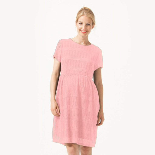 Eileen Full Lace Nursing Dress Coral Blush