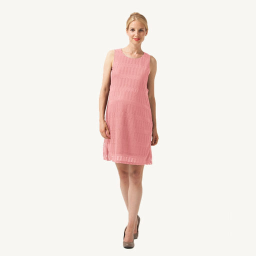 Elaine Full Lace Nursing Dress Coral Blush