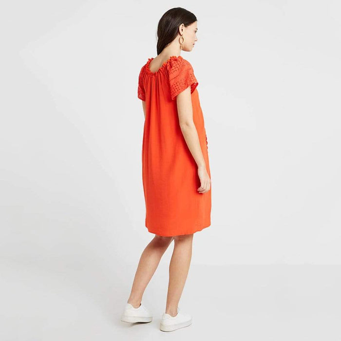 Eliana Nursing Dress Tangerine