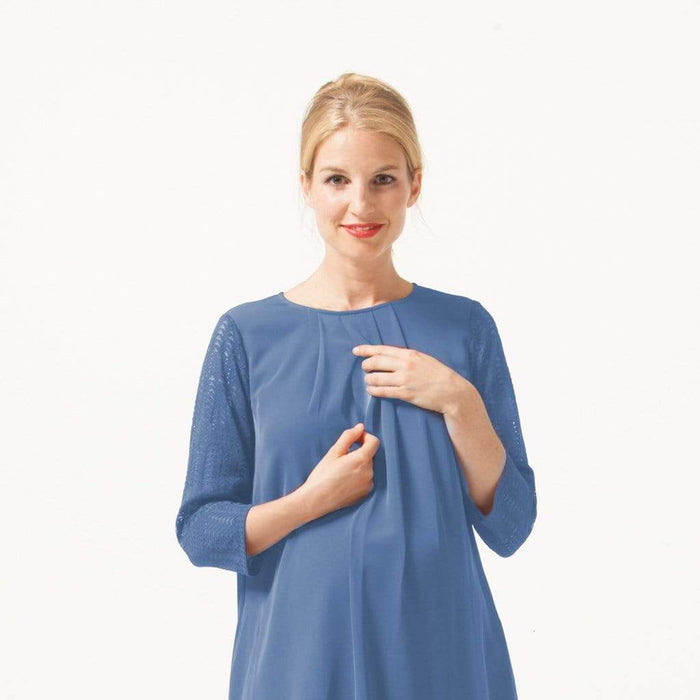 Elly Nursing Dress Spanish Blue