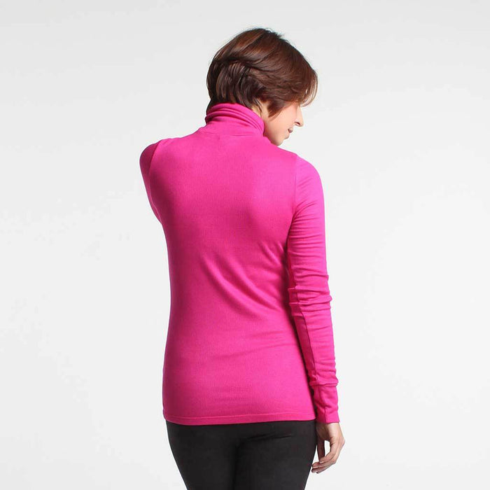 Emma Maternity Turtle Neck Tee Fuchsia