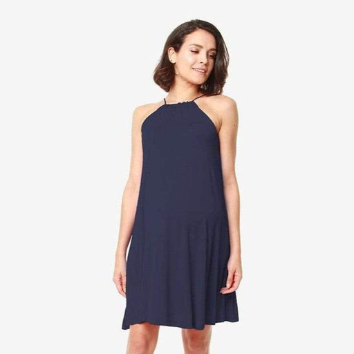 Fianna Sleeveless Bamboo Cotton Nursing Dress Navy