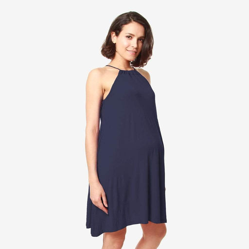 Fianna Sleeveless Bamboo Cotton Nursing Dress Navy