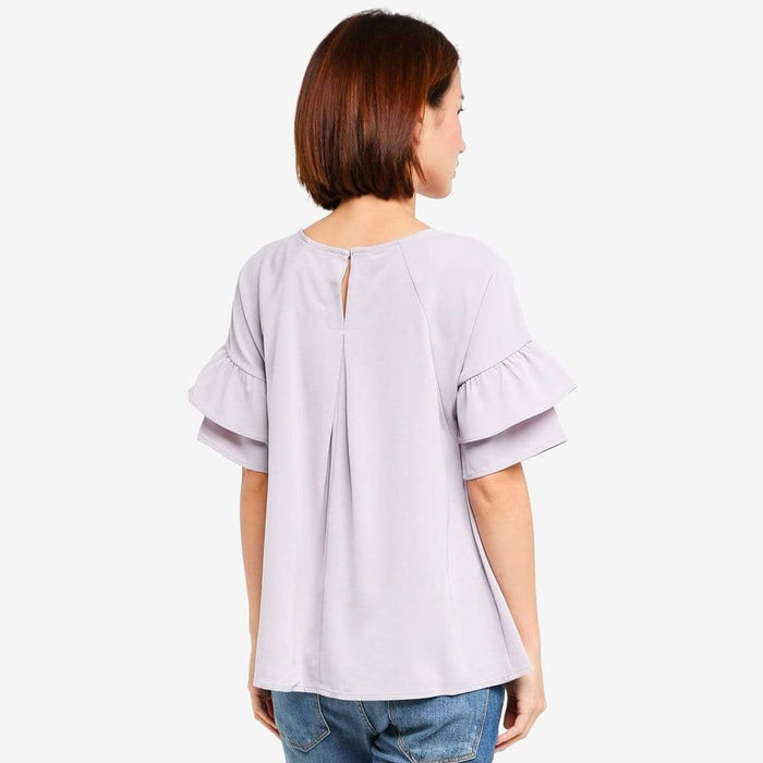Flare Sleeves Yenny Nursing Top Grey
