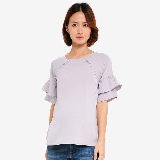 Flare Sleeves Yenny Nursing Top Grey