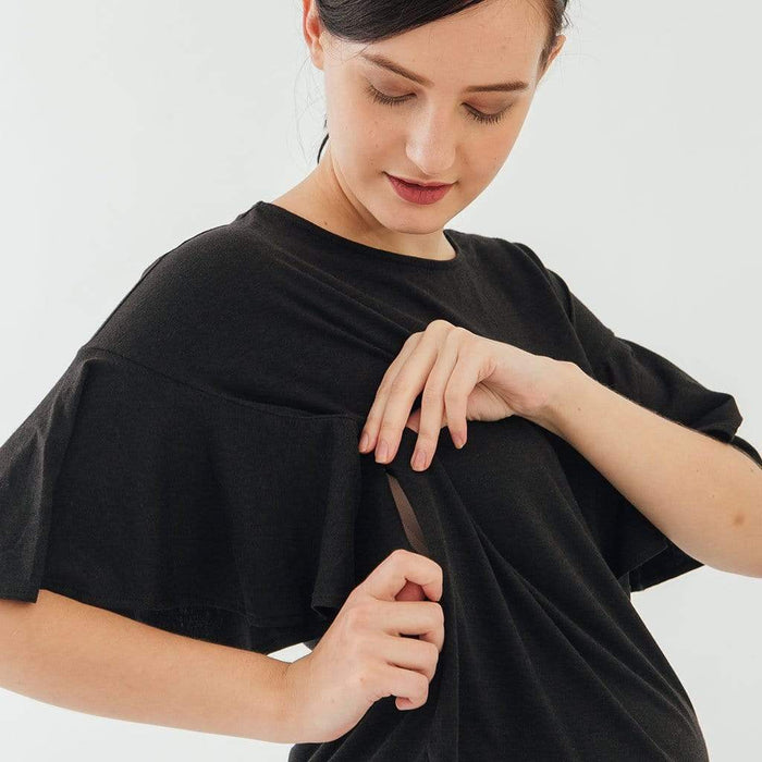 Flutter Sleeves Adalie Top Black